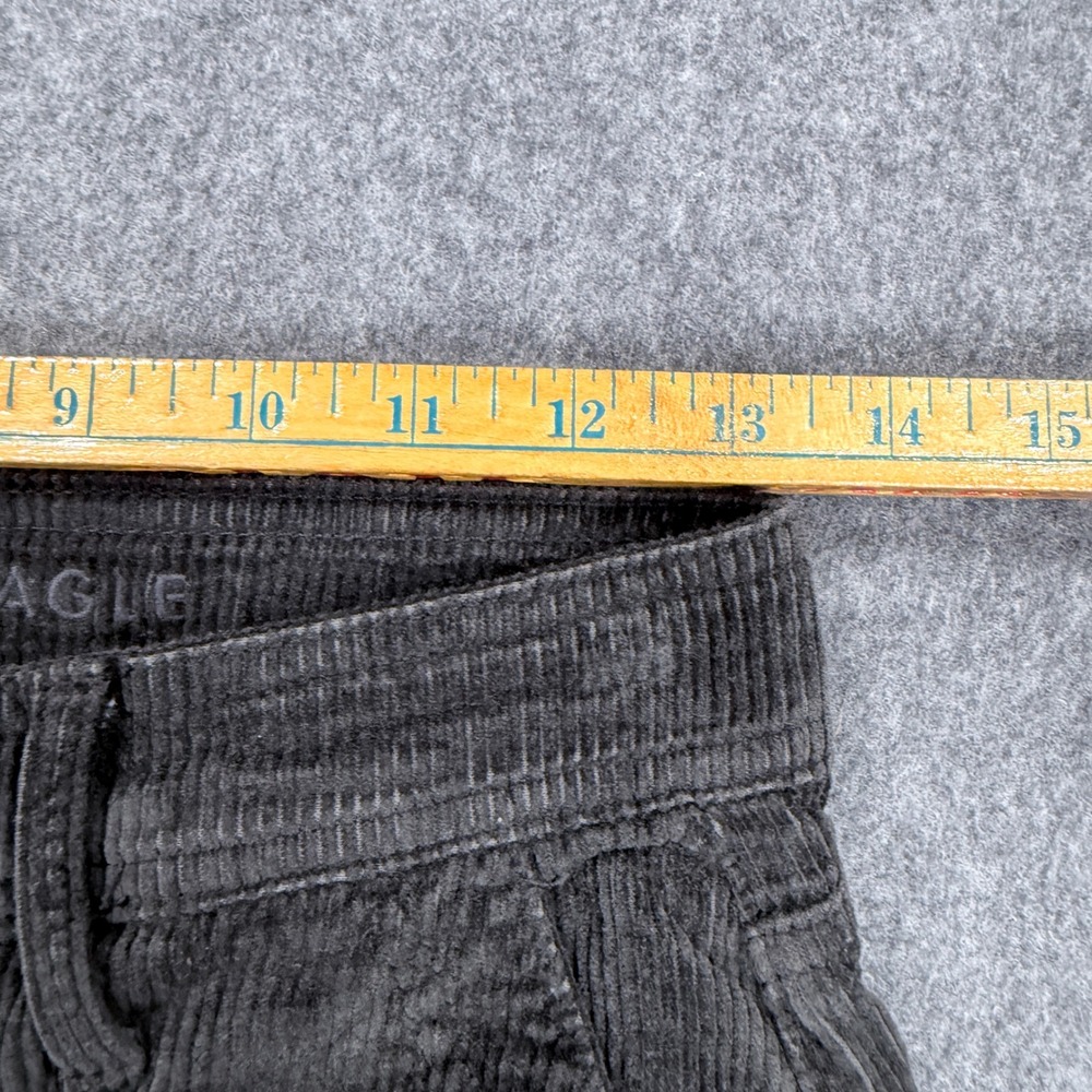 American Eagle Super High Rise Baggy Wide Leg Corduroy Cargo Pants Black 0 Reg - Picture 5 of 11